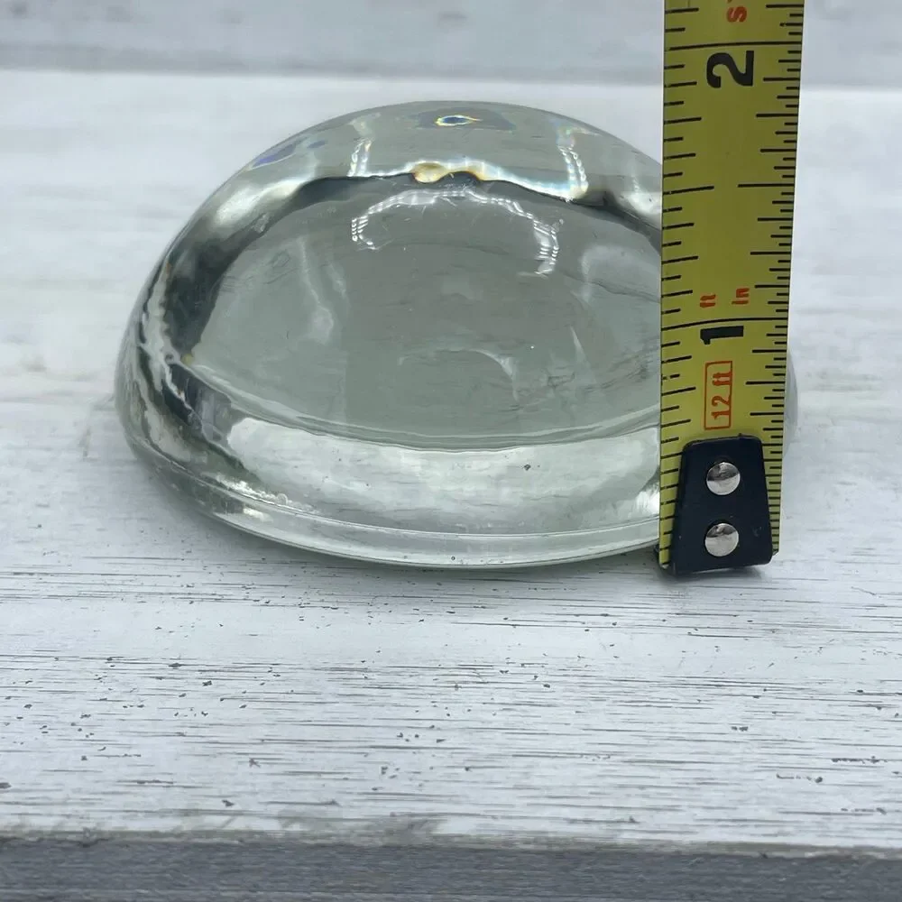 Vintage Clear Glass Round Dome Magnifying Glass Paperweight Desk Hemisphere 3